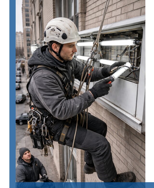 Профессиональная замена ламп в наружной вывеске в Уссурийске