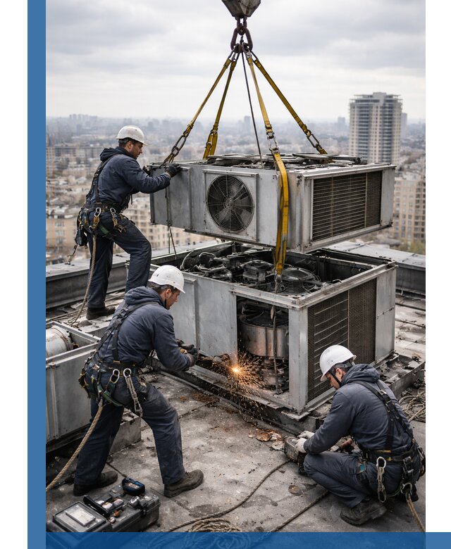 Демонтаж крышной установки в Уссурийске любой сложности