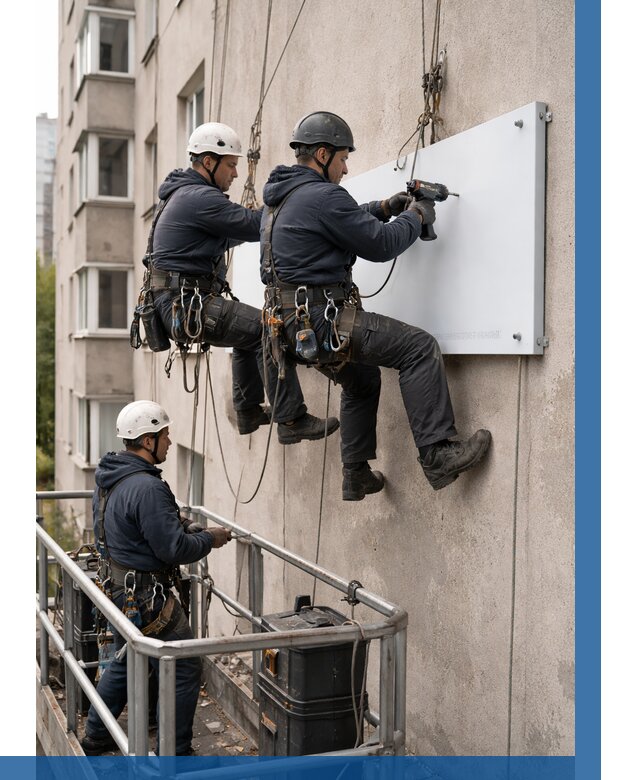 Монтаж табличек и указателей в Уссурийске от 3609 р. | ВЫСОТНИК-Сср