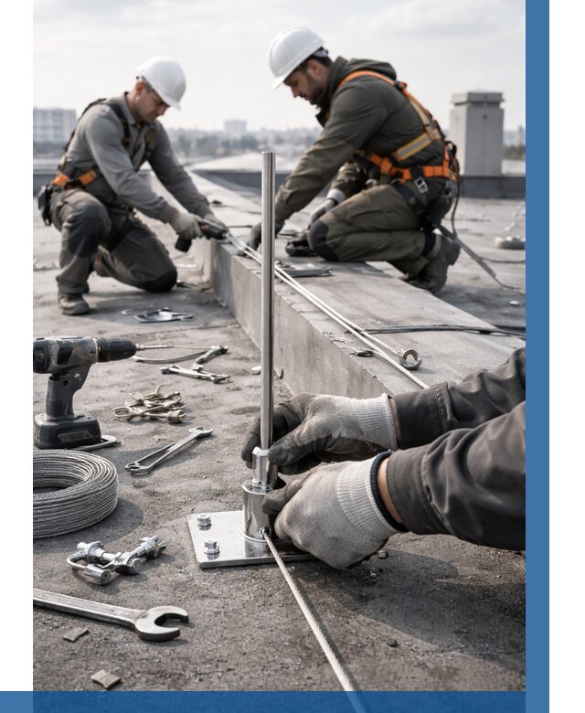 Монтаж молниезащиты на кровле в Уссурийске цена от 25775 р. | ВЫСОТНИК-Сср