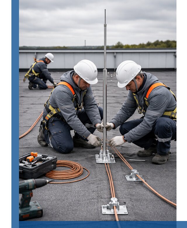 Монтаж молниезащиты на кровле в Уссурийске под ключ с гарантией