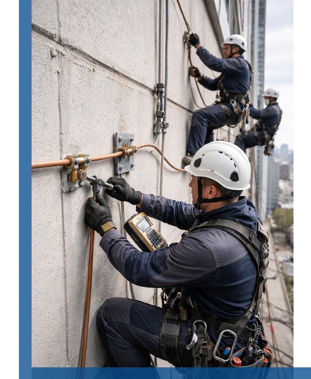 Монтаж системы заземления здания и молниезащиты в Уссурийске