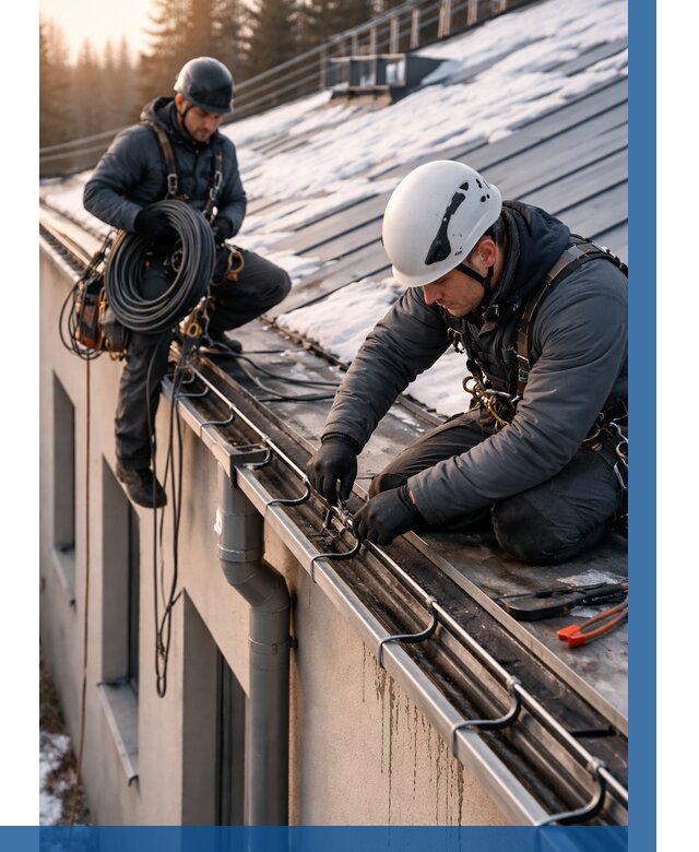 Монтаж греющего кабеля на кровле в Уссурийске от 464 р. | ВЫСОТНИК-Сср