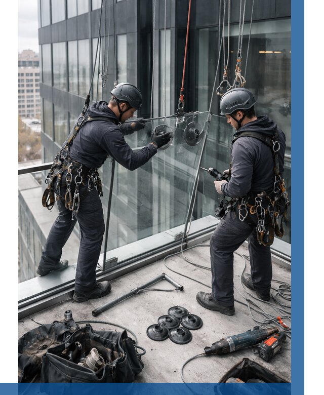 Монтаж стеклянных ограждений в Уссурийске от 2578 р. | ВЫСОТНИК-Сср