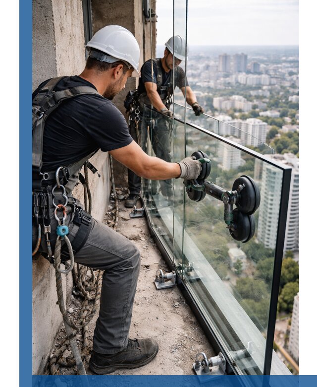 Монтаж стеклянных ограждений под ключ с гарантией в Уссурийске