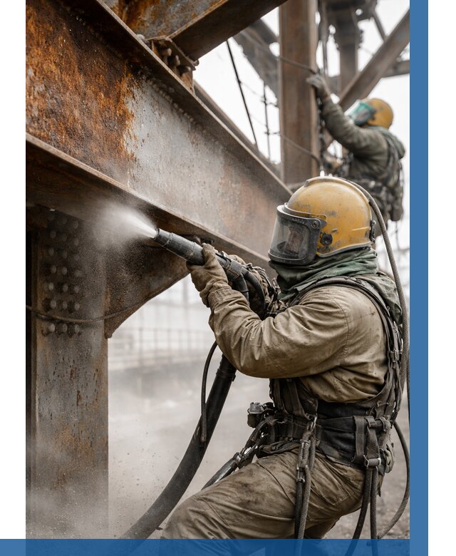 Пескоструйная очистка металлоконструкций в Уссурийске по 619 р.  ВЫСОТНИК-Сср