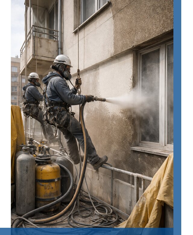 Пескоструйная очистка фасада в Уссурийске от 670 р. | ВЫСОТНИК-Сср