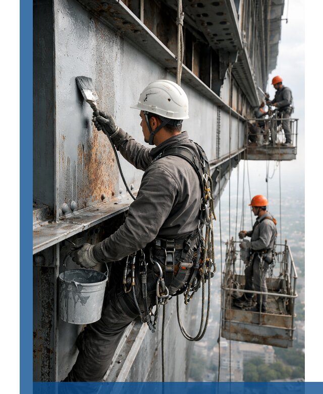 Покраска металлоконструкций на высоте в Уссурийске профессионально