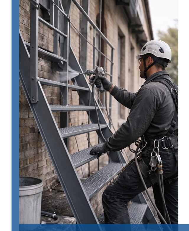 Покраска и антикоррозионная защита пожарных лестниц в Уссурийске