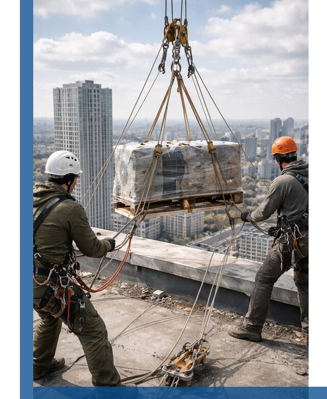 Подъем и монтаж крупногабаритных грузов на крышу в Уссурийске