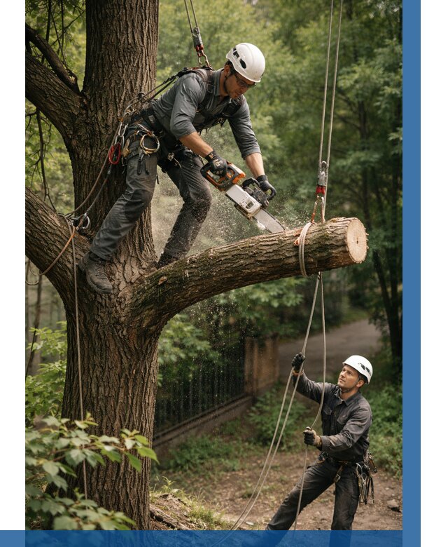 Спил деревьев альпинистами в Уссурийске от 8248 р. | ВЫСОТНИК-Сср
