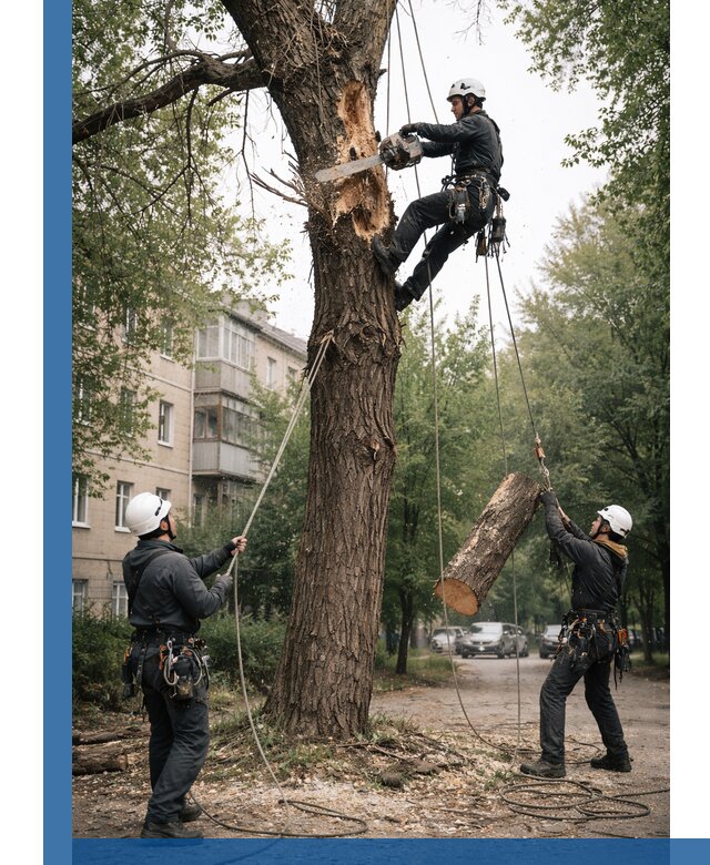 Срочное удаление аварийных деревьев в Уссурийске с гарантией безопасности