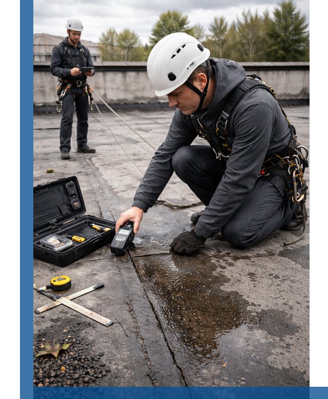 Обследование кровли на протечки и выявление дефектов в Уссурийске