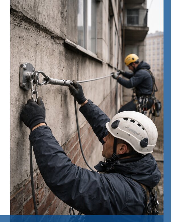 Монтаж анкерных линий в Уссурийске от 3093 р. | ВЫСОТНИК-Сср