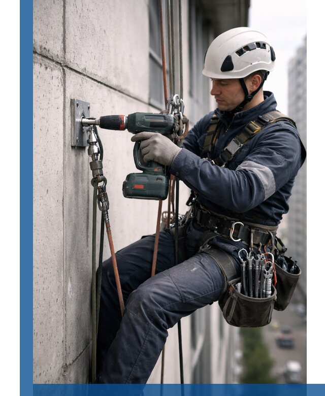 Установка анкерных точек для высотных работ в Уссурийске