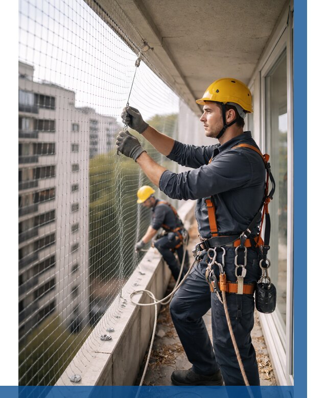 Монтаж сетки от птиц в Уссурийске от 4640 р. | ВЫСОТНИК-Сср