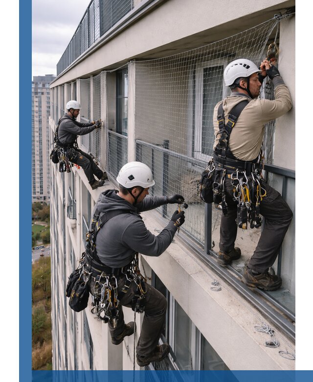 Профессиональный монтаж защитной сетки от птиц в Уссурийске